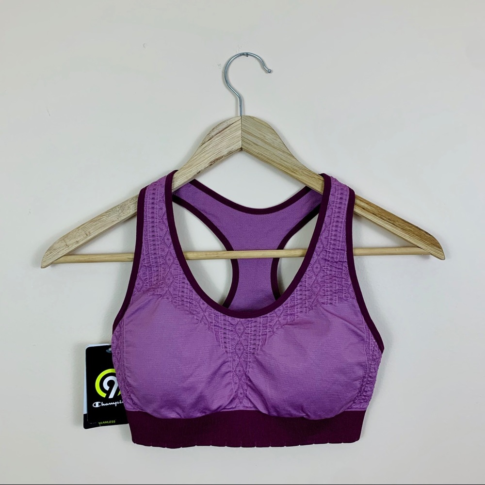 Champion Purple Seamless Lacey Scallop Sports Bra